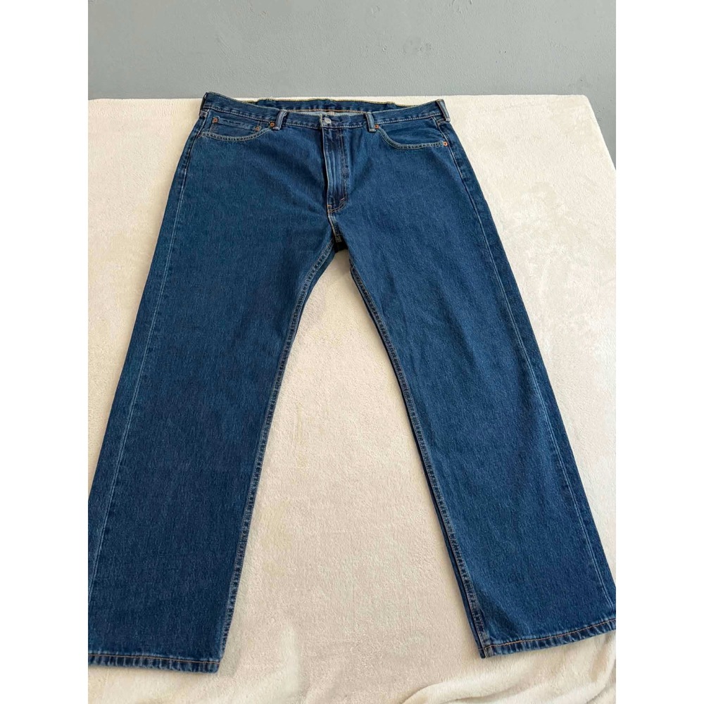 Levi's Mens 42x30 Blue Jeans 505 Regular Fit Straight Leg Denim Pants